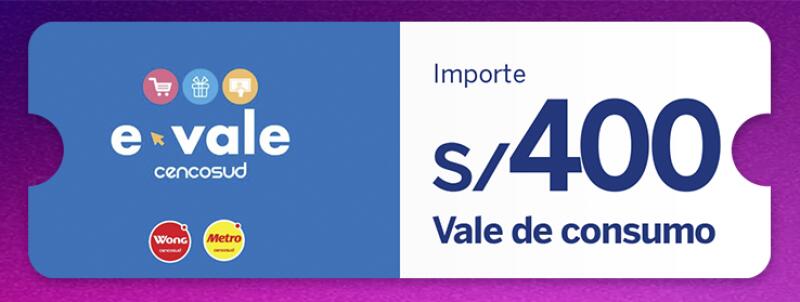 Vale de consumo de 400 soles